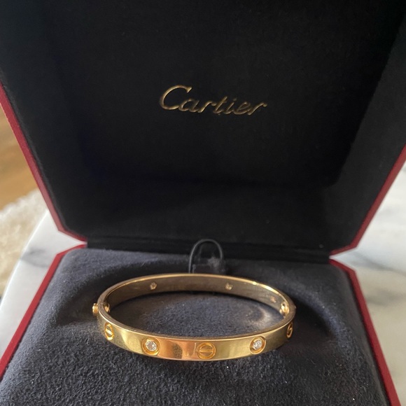 NFS. Cartier Love Bracelet 4 diamonds 16 Gold - Picture 2 of 11
